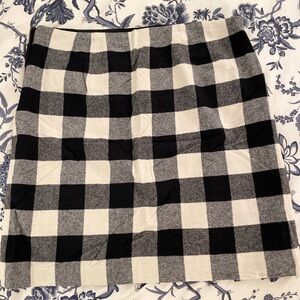 Talbots Cream and Black Plaid Skirt